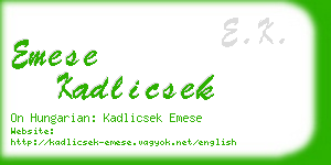 emese kadlicsek business card